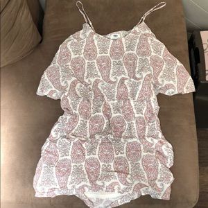 Old Navy Cream & Pink Dress